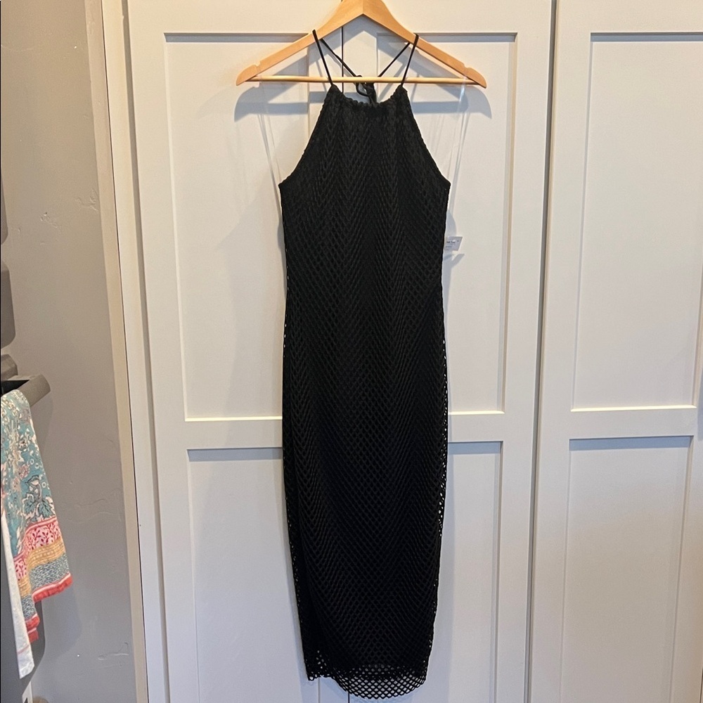 Papermoon Papermoon Black Mesh Halter Dress Size M